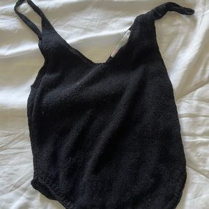 Free People Black Boucle Sweater Tank - XS